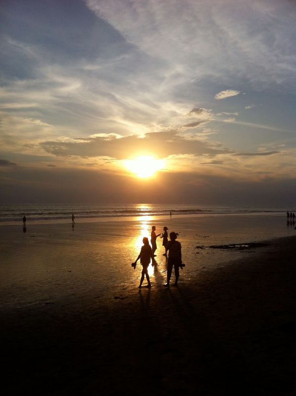 Sunset on the beach at Seminyak is spectacular